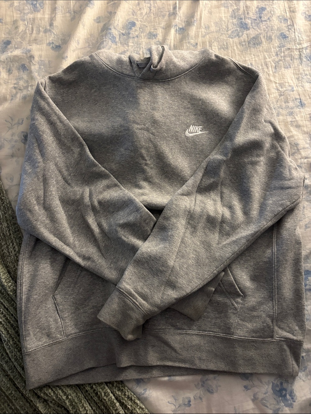 Nike Grey Crewneck Sweatshirt with Embroidered Logo